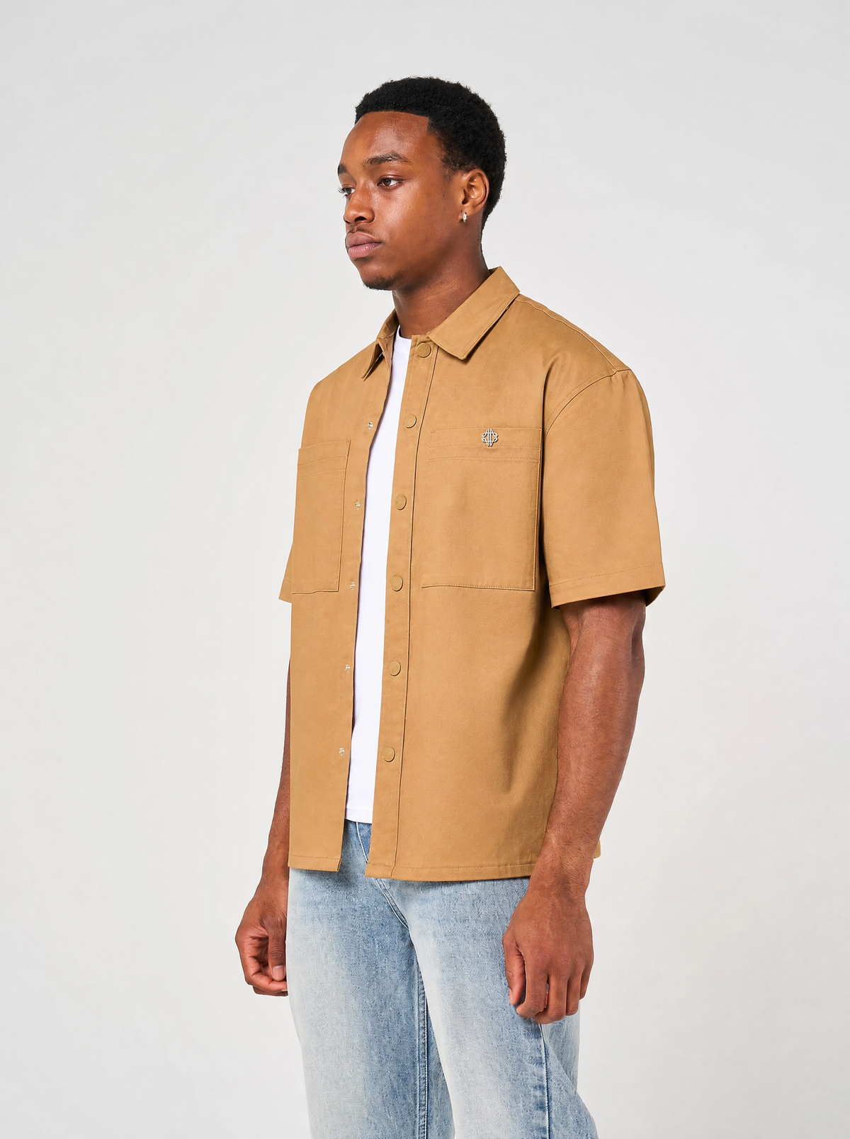 Blaise Cotton Twill Beige Shirt