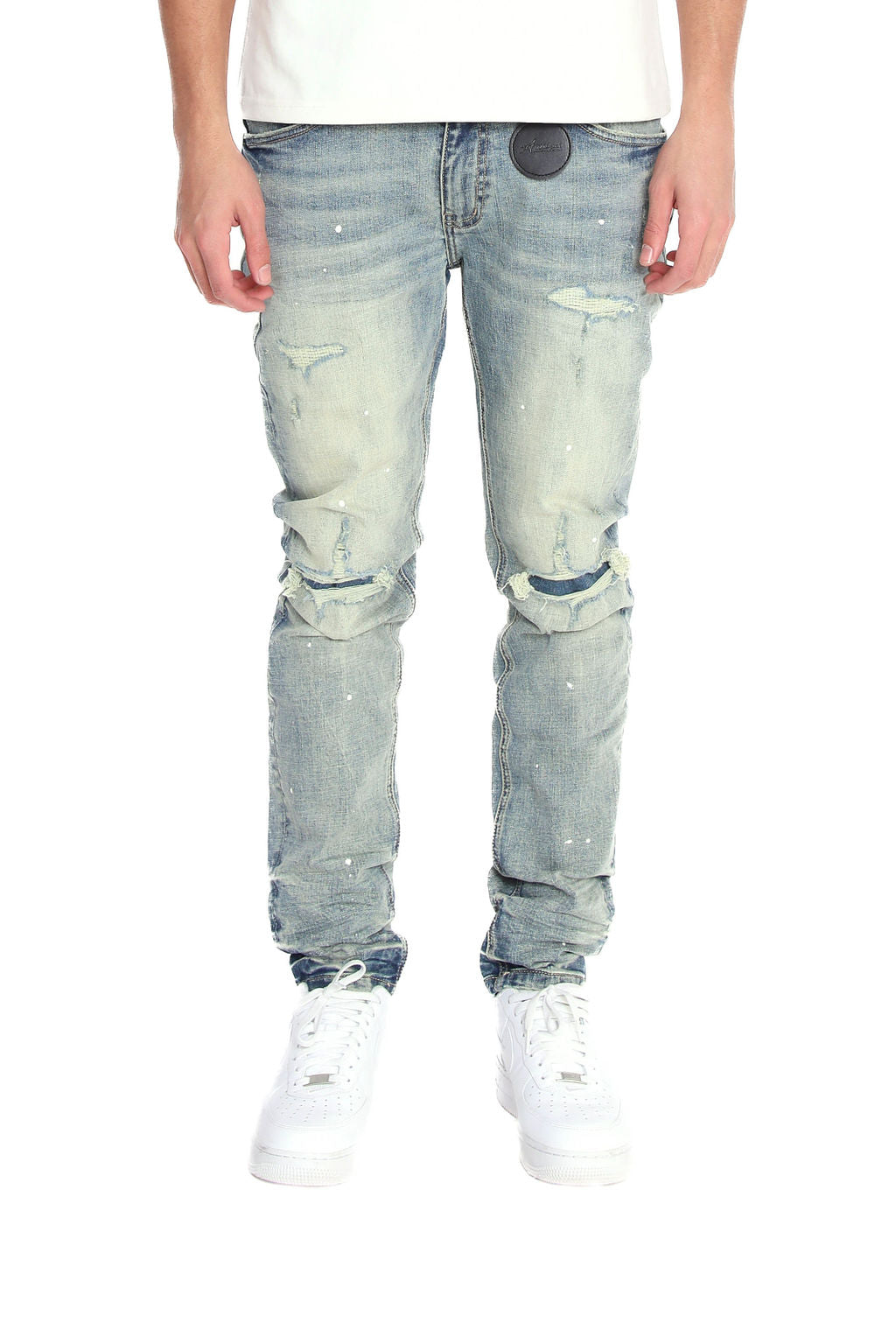 Caruso Getinte Blauwe Slim Fit Jeans