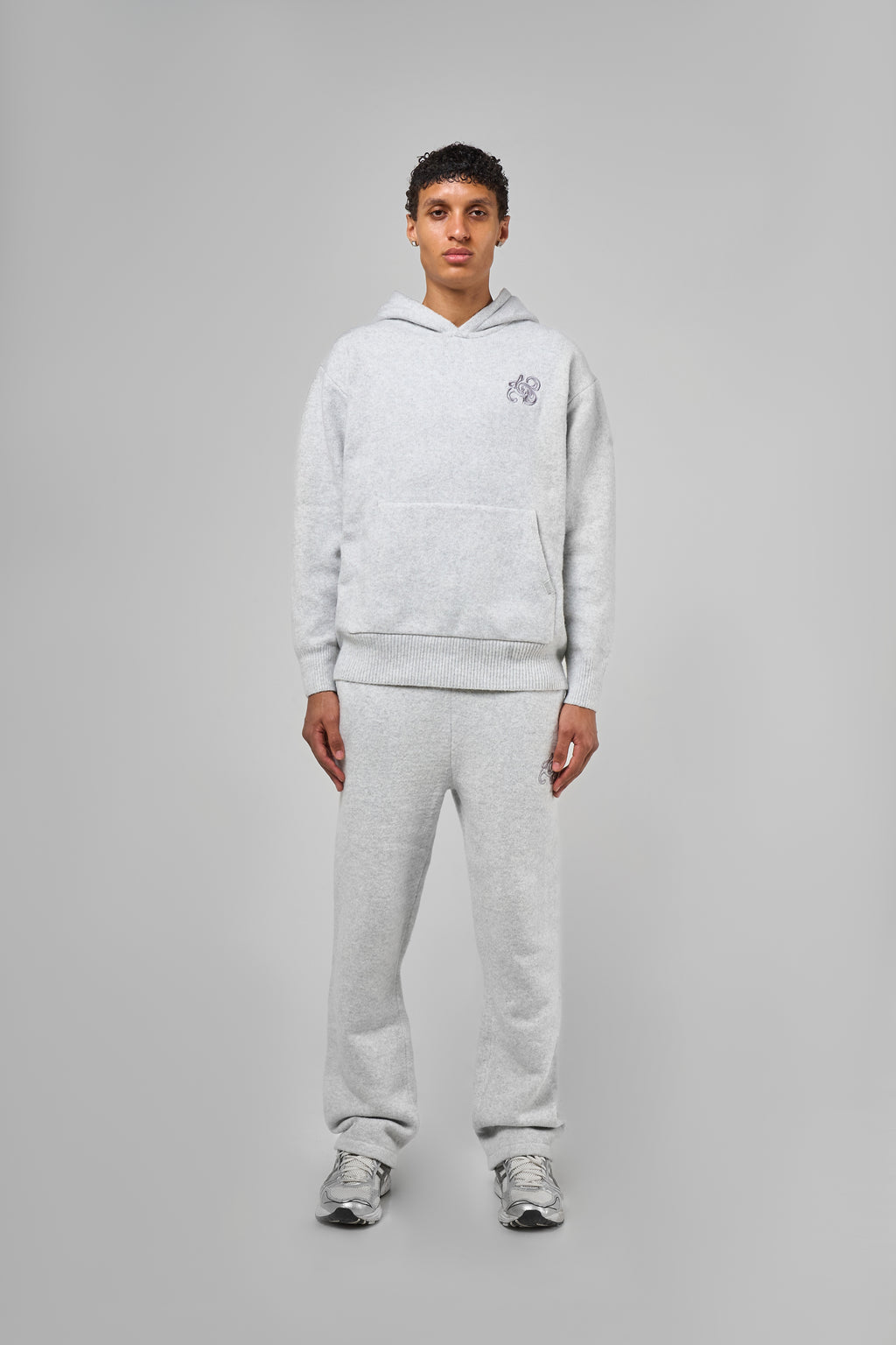 Amos Grey Knitted Hoodie