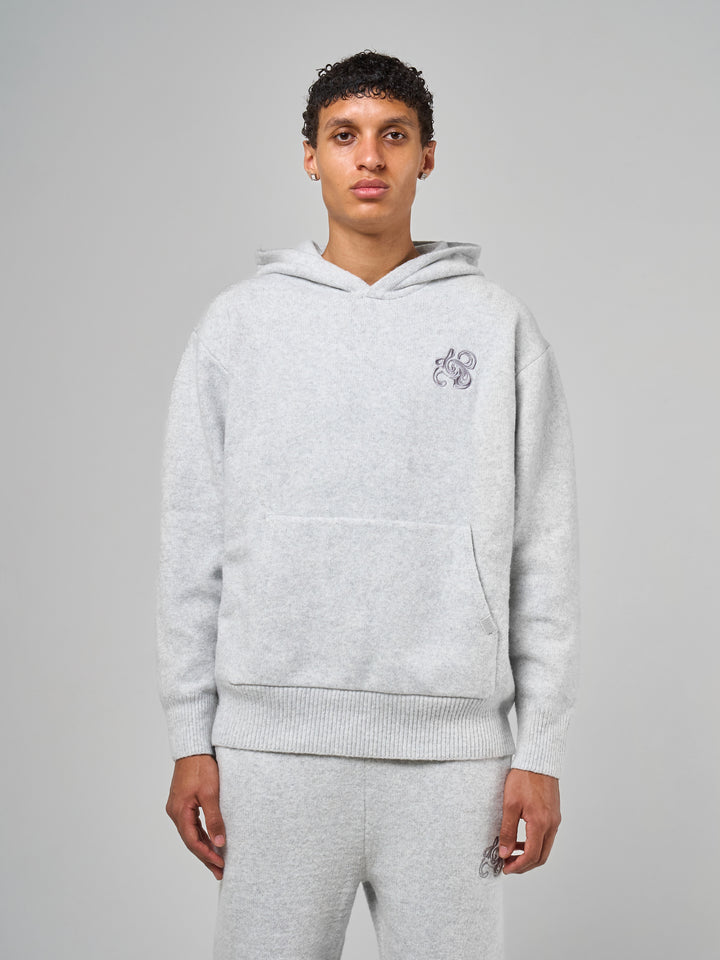 Amos Grey Knitted Hoodie