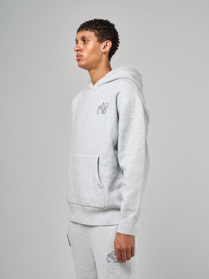 Amos Grey Knitted Hoodie