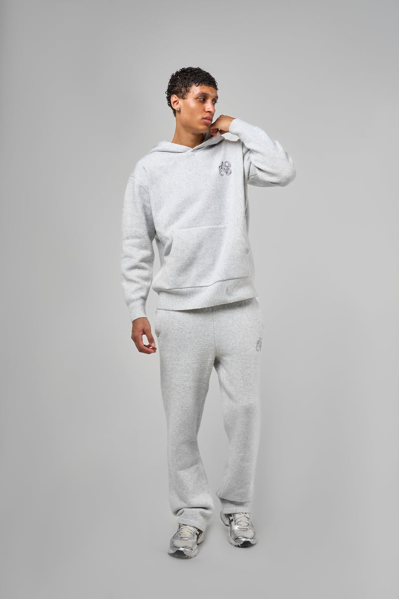 Amos Grey Knitted Hoodie