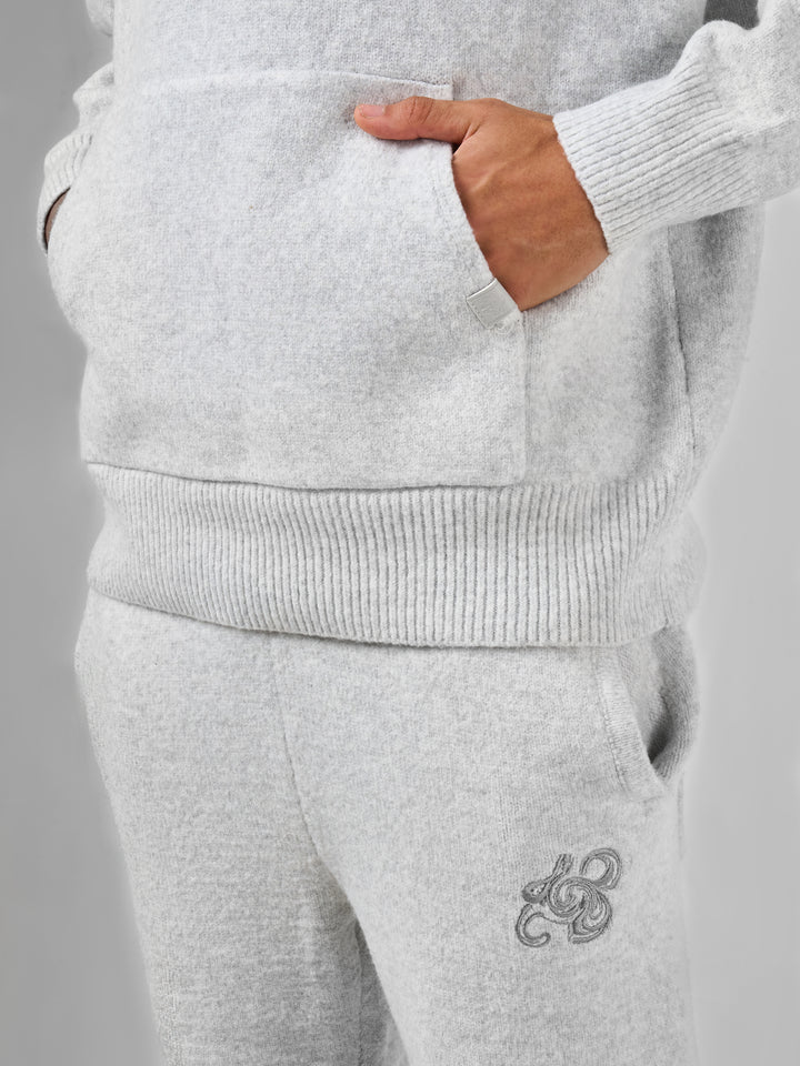 Amos Grey Knitted Hoodie