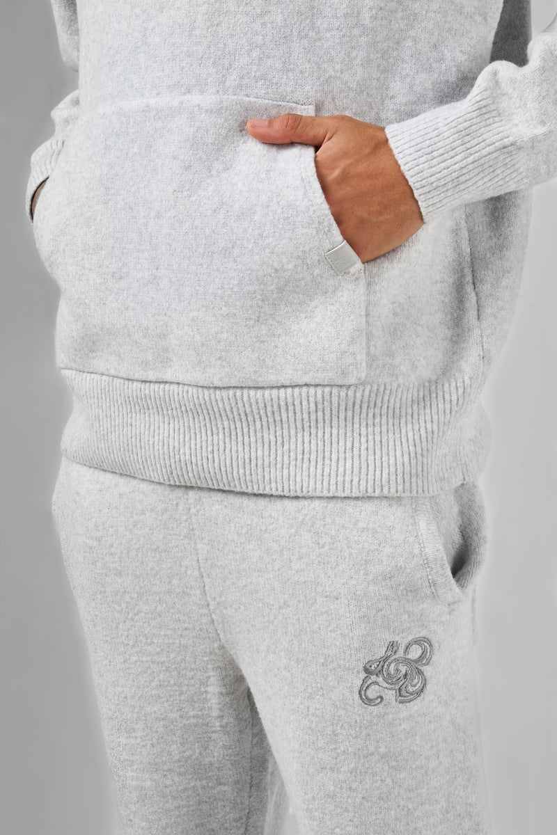 Amos Grey Knitted Hoodie