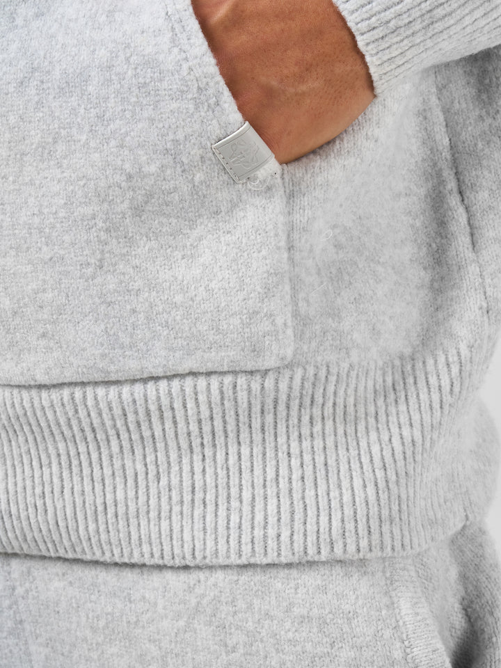 Amos Grey Knitted Hoodie