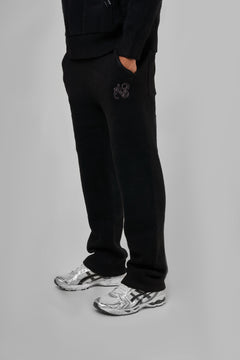 Amos Zwart Gebreide Joggingbroek