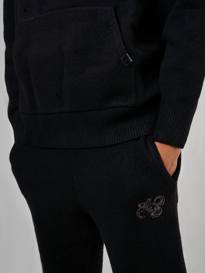 Amos Black Knitted Hoodie