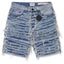 Shorts en denim bleu effiloché Sassari