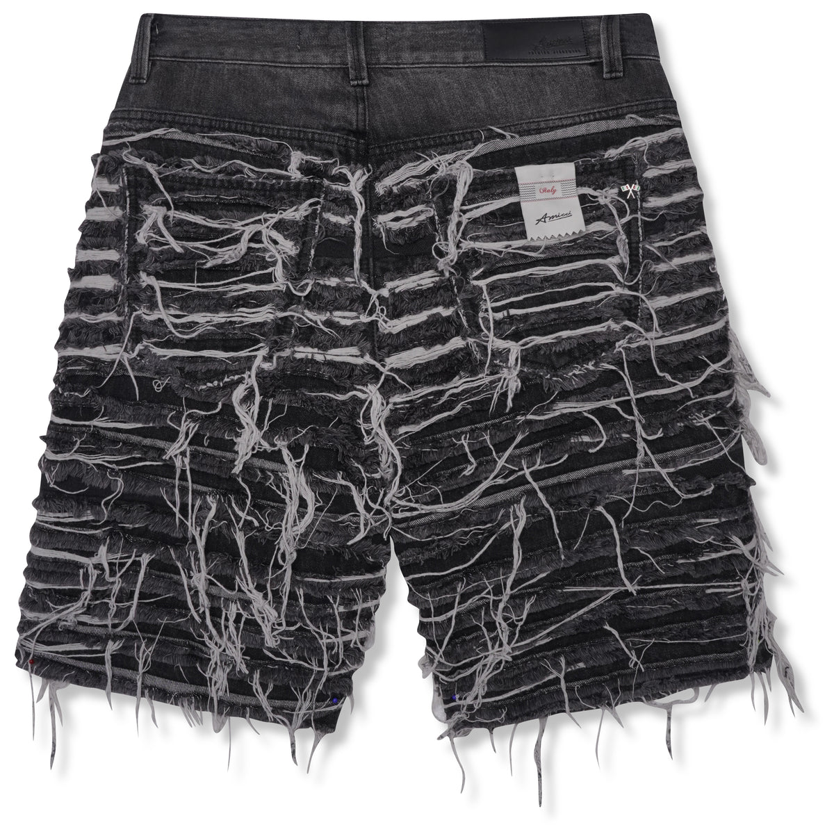 Shorts en denim noir effiloché Sassari