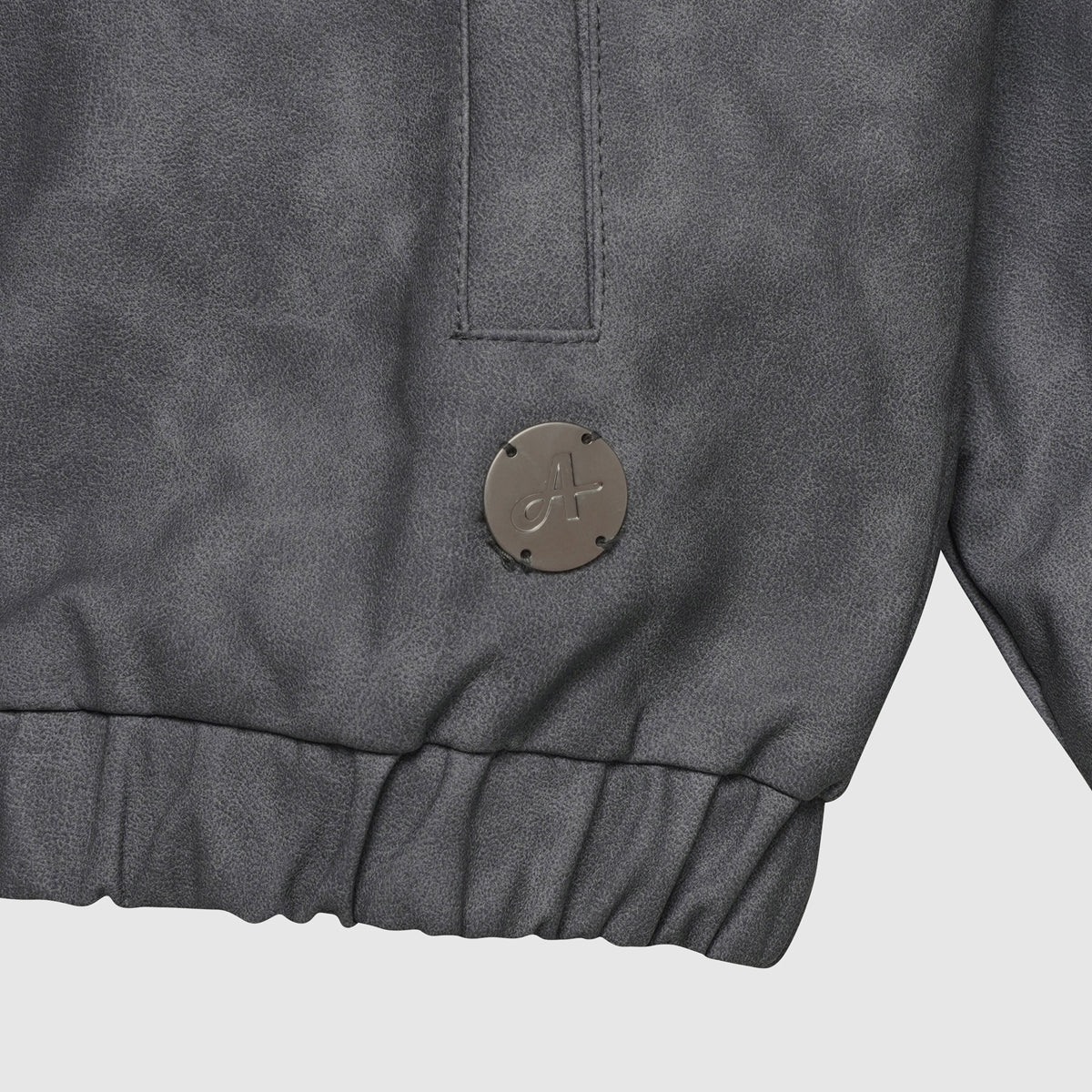 Rafel Leder Zip Hoodie Grau