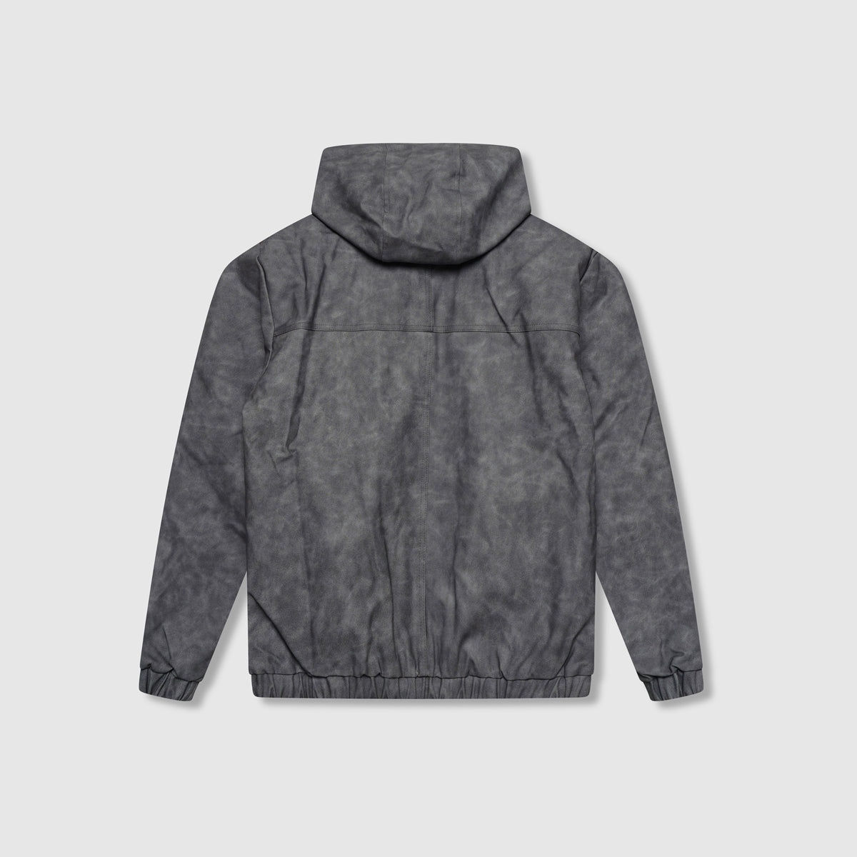 Rafel Leder Zip Hoodie Grau