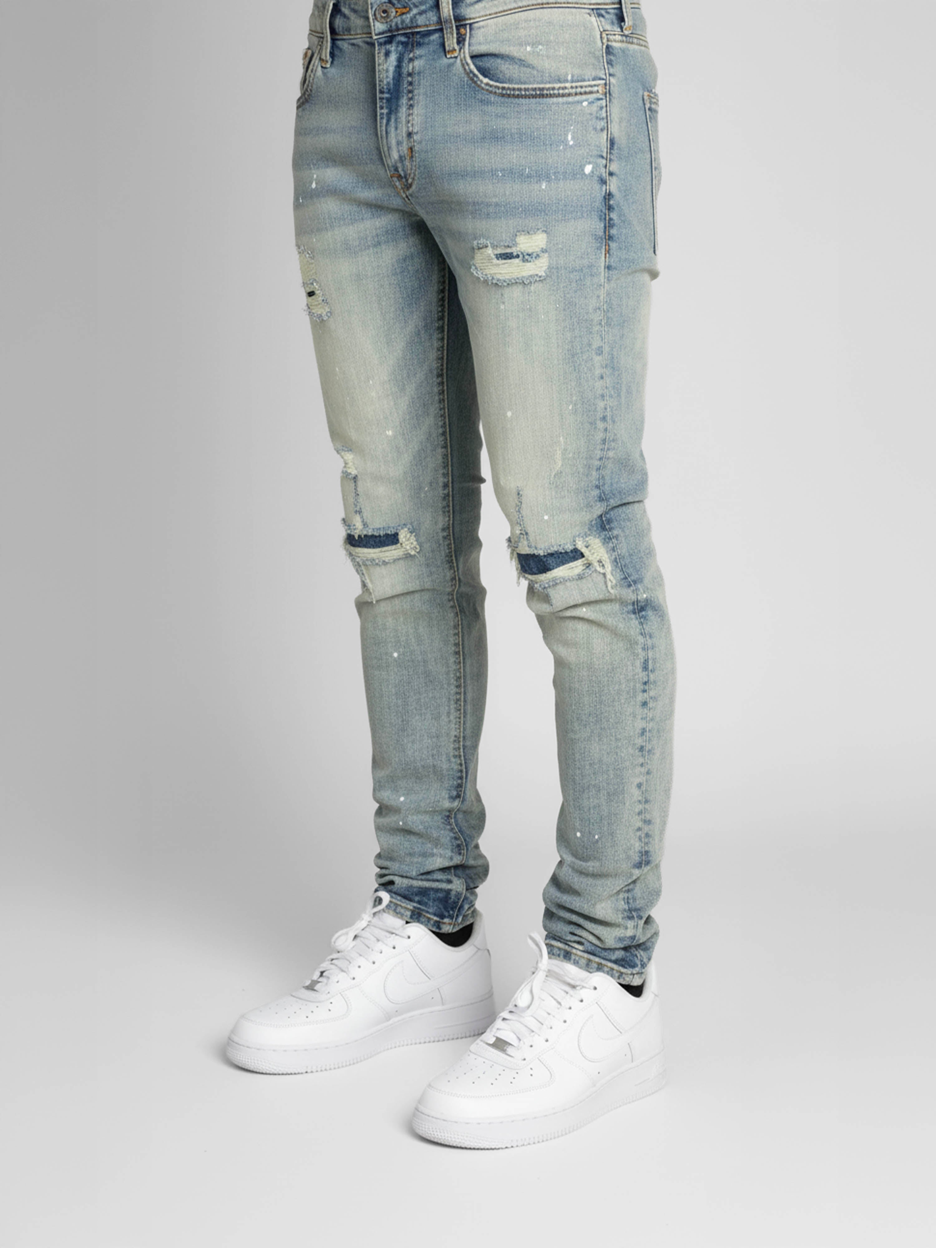 Caruso Getinte Blauwe Slim Fit Jeans
