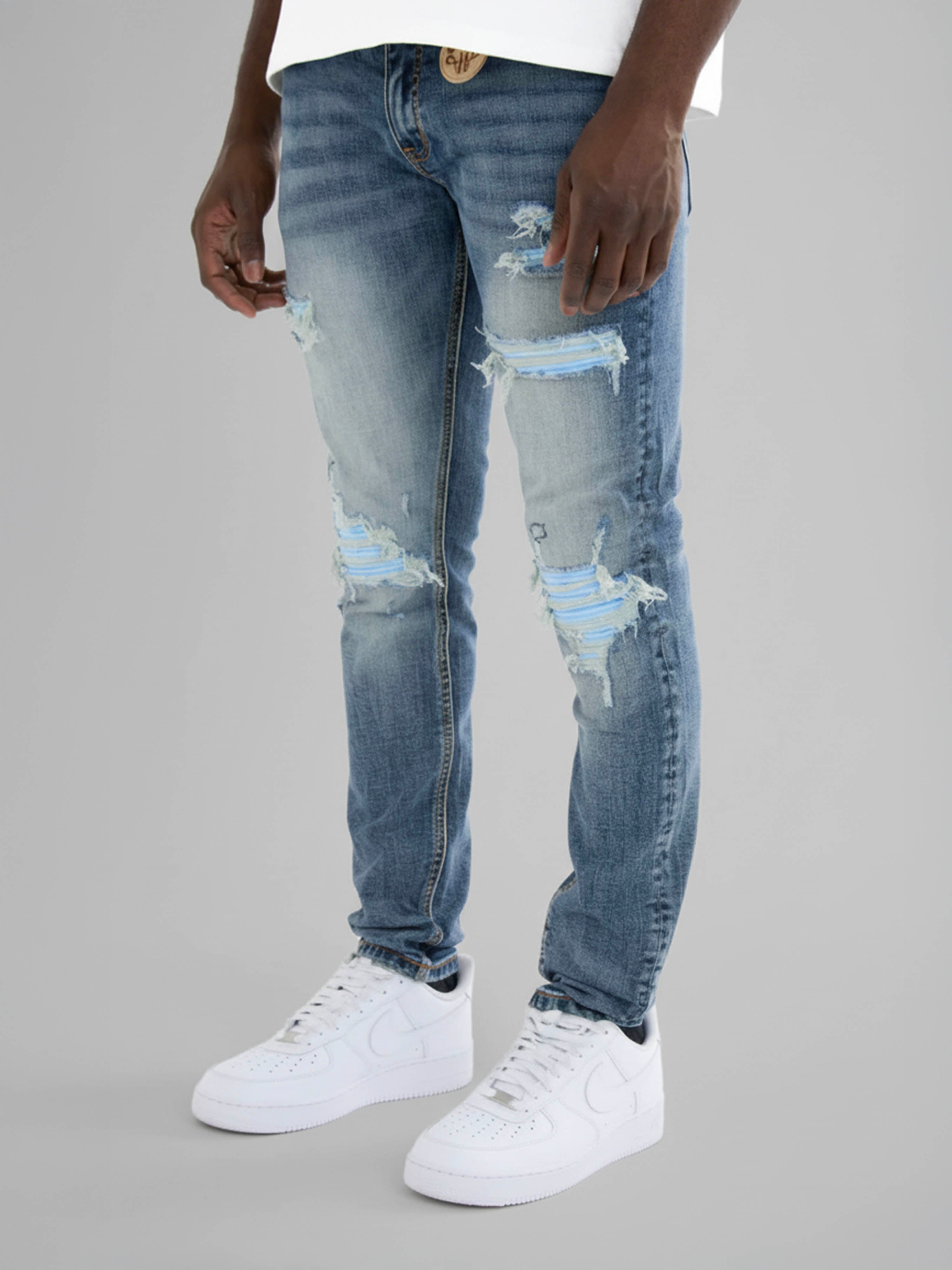 Arlow Blauwe Bandana Skinny Jeans
