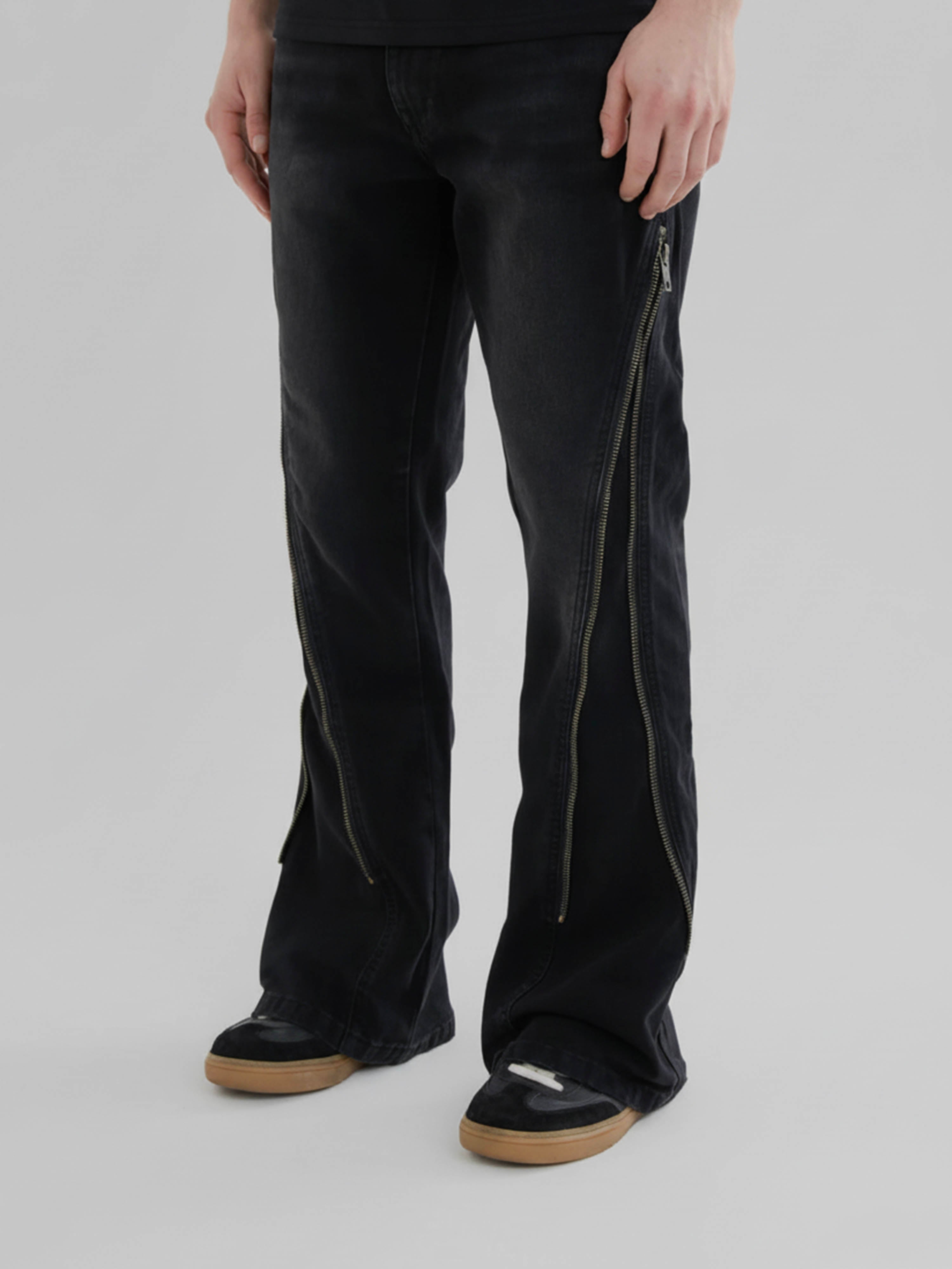 Jeans de campana con cremallera Lorient Negros