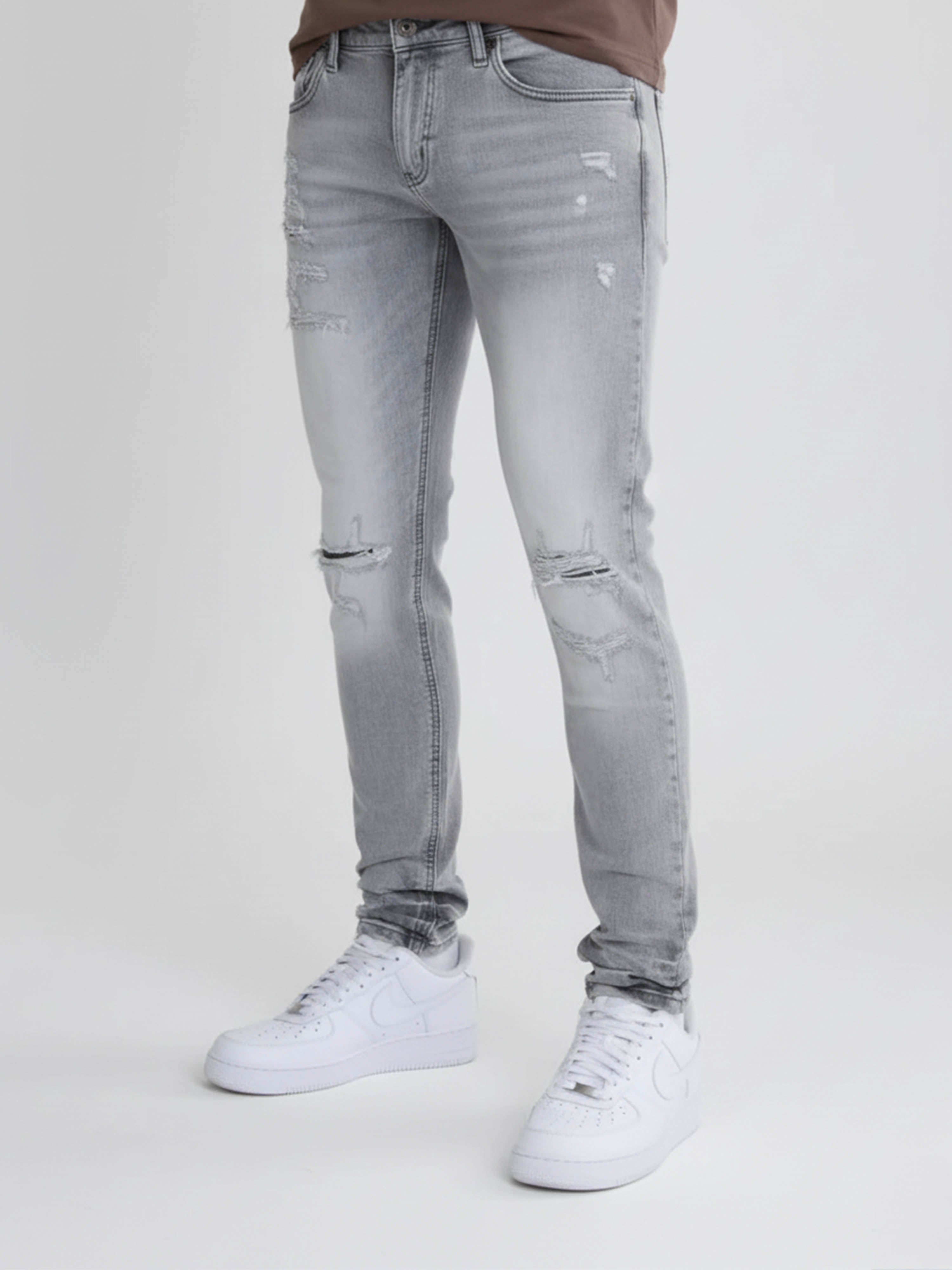 Alonzo Grey Skinny Jeans