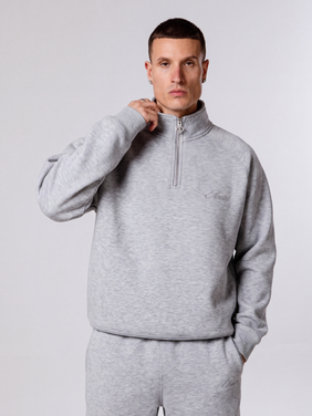 Atelier Scuba Quarter Zip Grey Sweatshirt