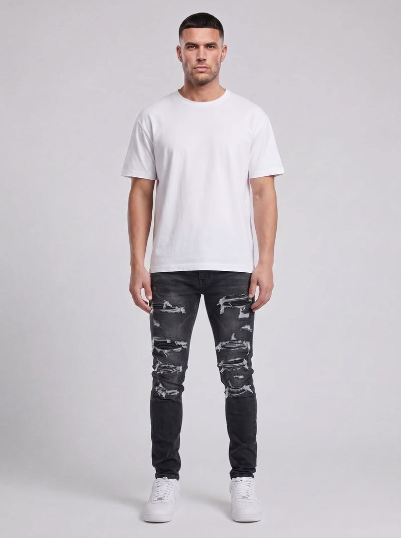 Diego Washed Black Skinny Jeans