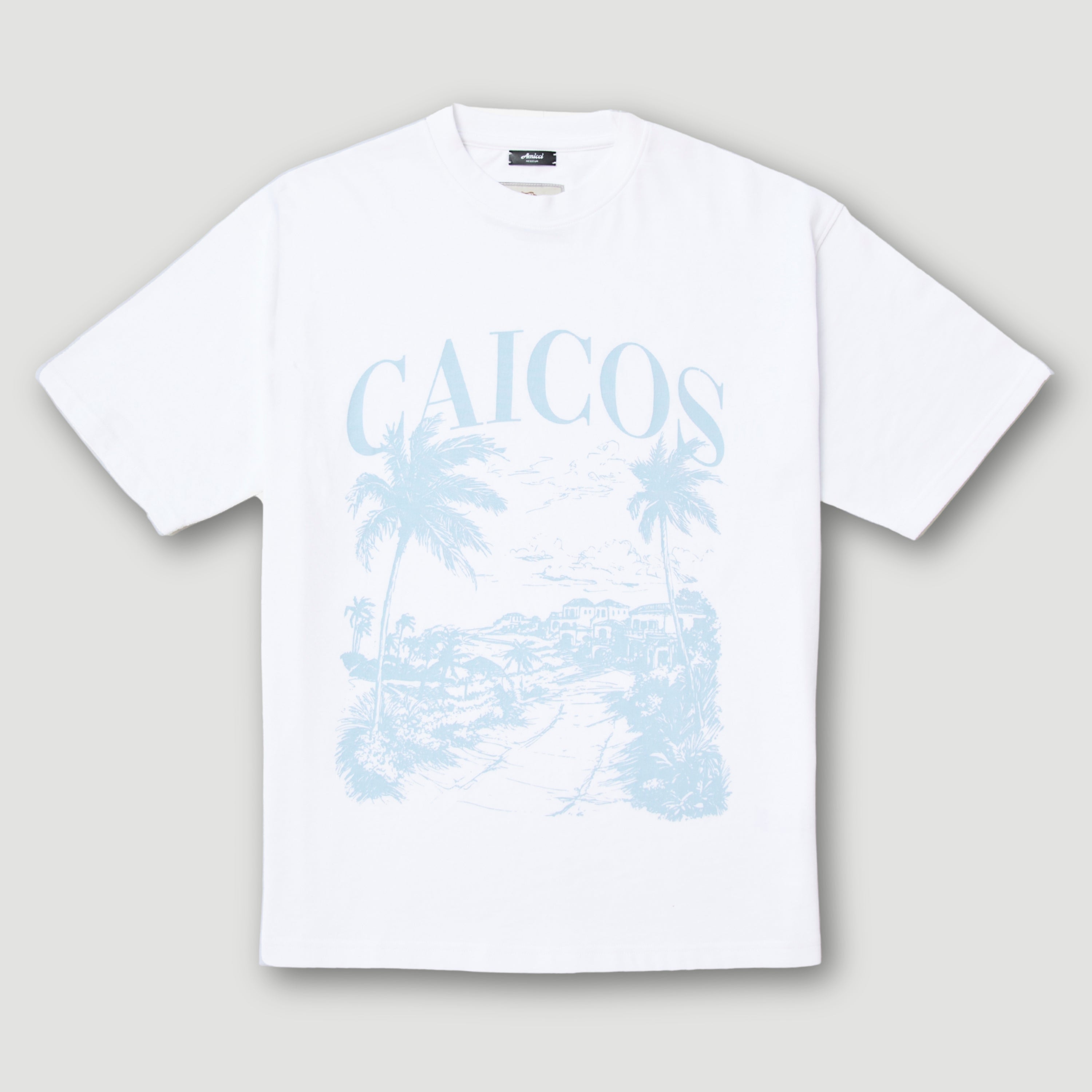 Caicos Weißes Grafik-T-Shirt