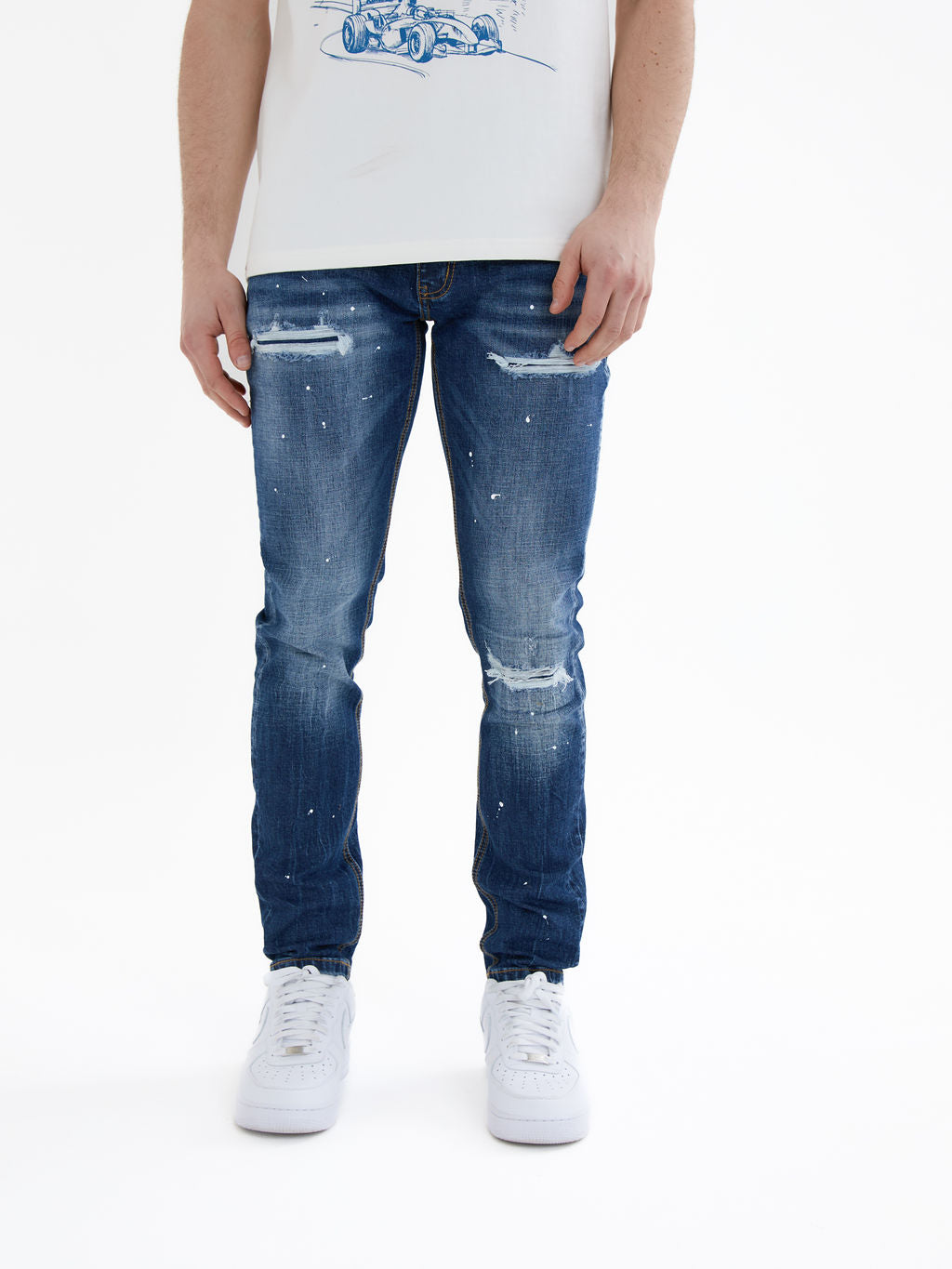 Marseille Mittelblaue Skinny Jeans