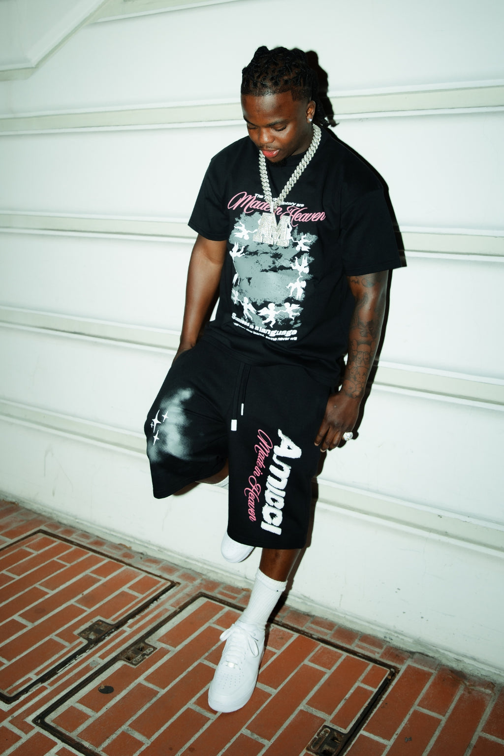 Angeli Grafische Korte Zwarte