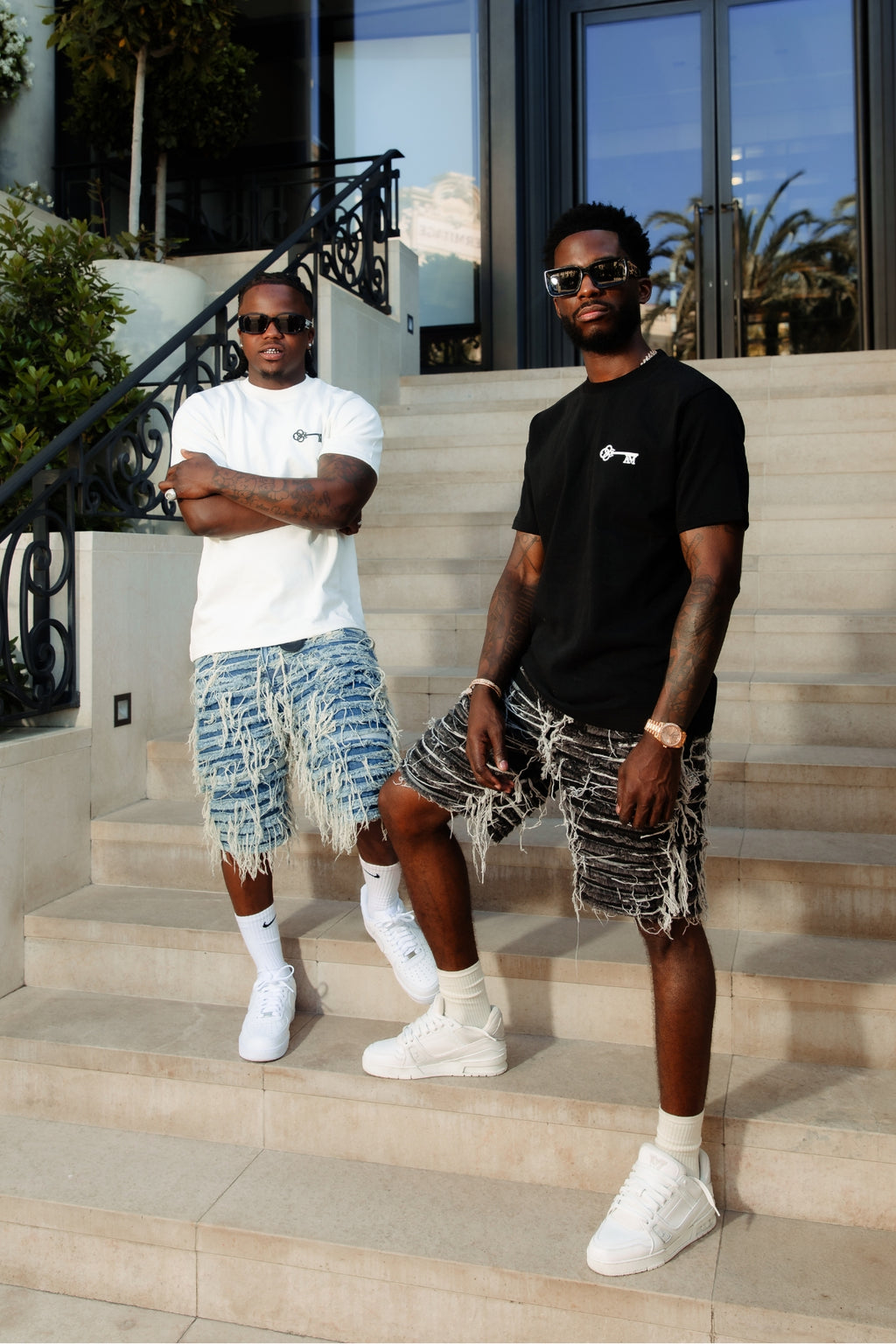 Sassari Frayed Black Denim Shorts