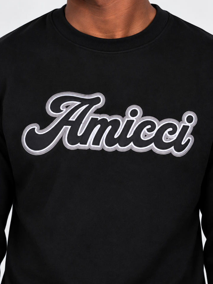 Rachid Long Sleeve Puff Print T Shirt Black