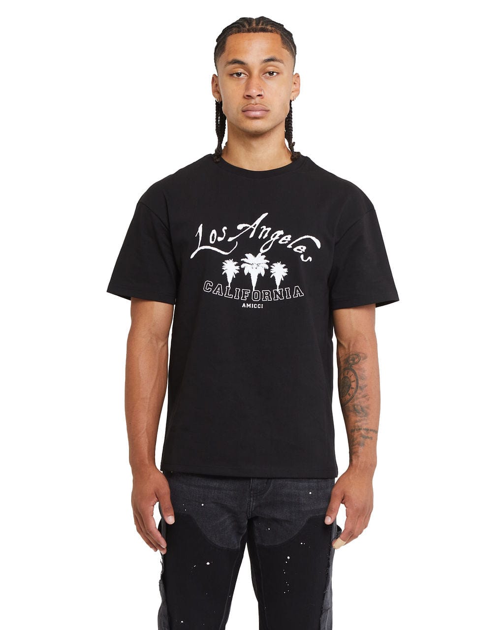 Amicci T-Shirts Verdi Graphic T-Shirt Black