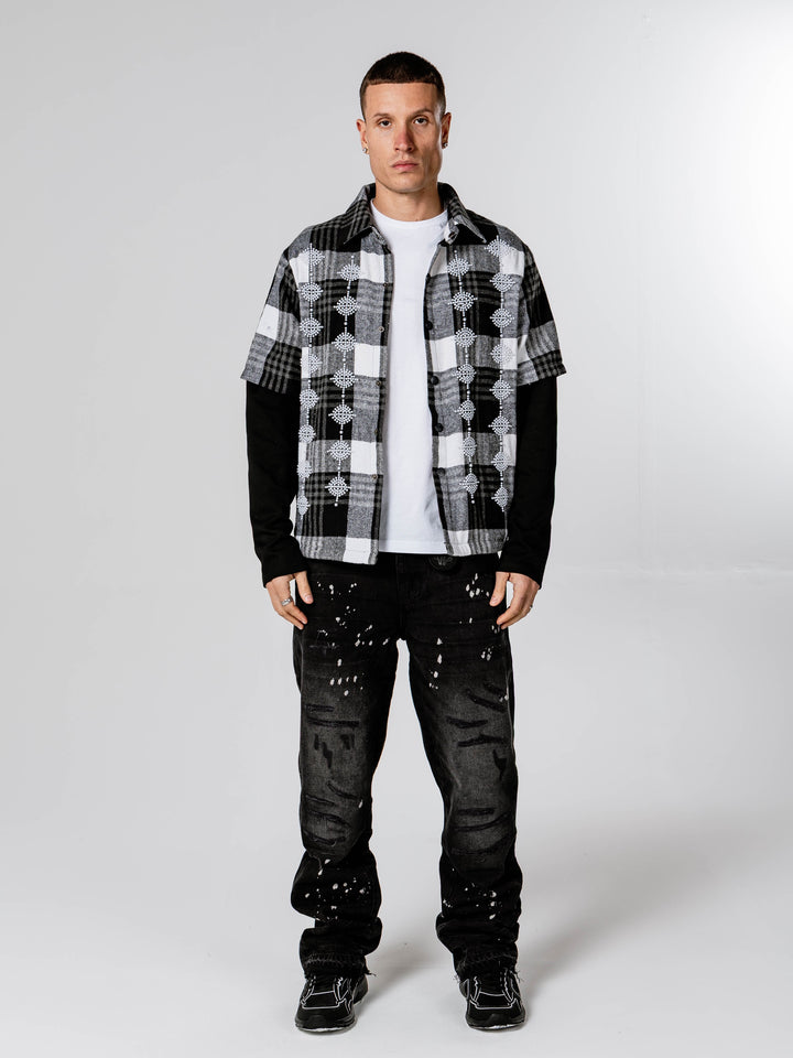 Black White Check Overshirt