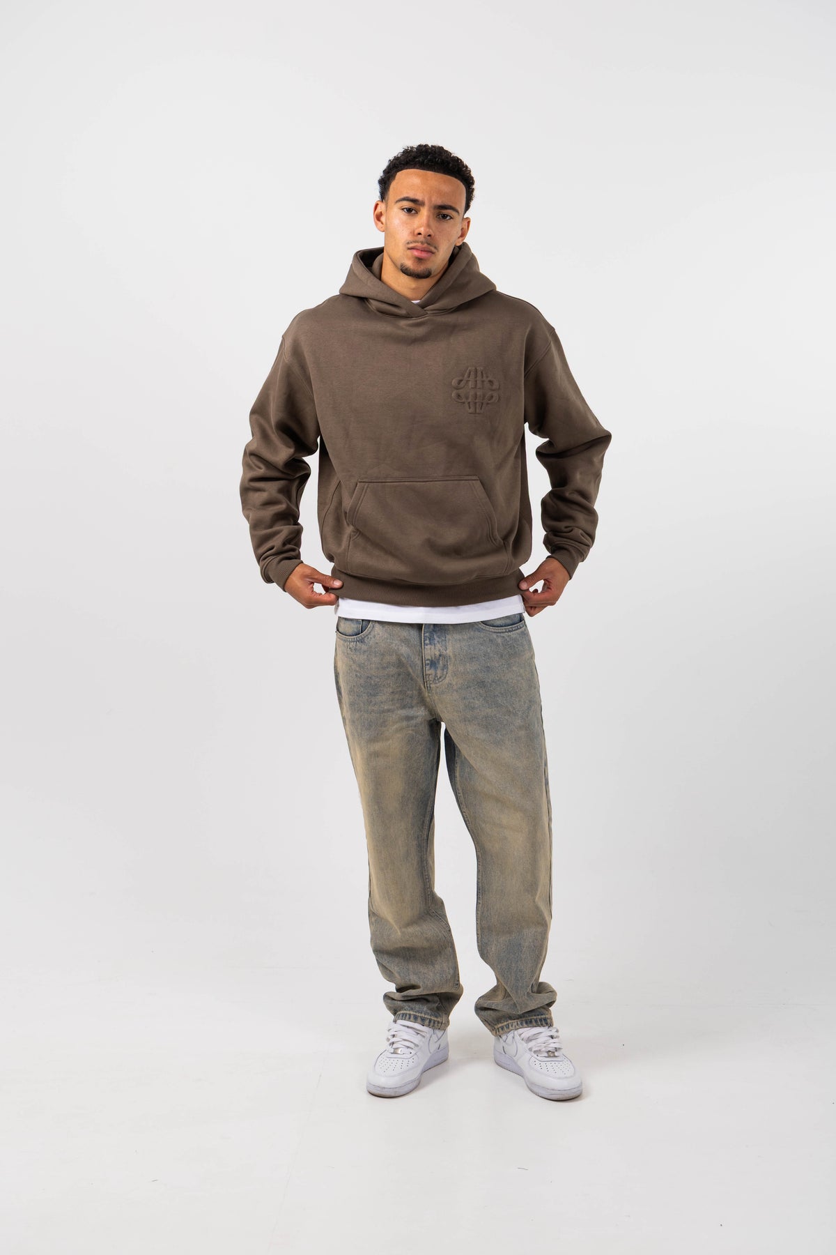 Reyes Taupe Logo Hoodie
