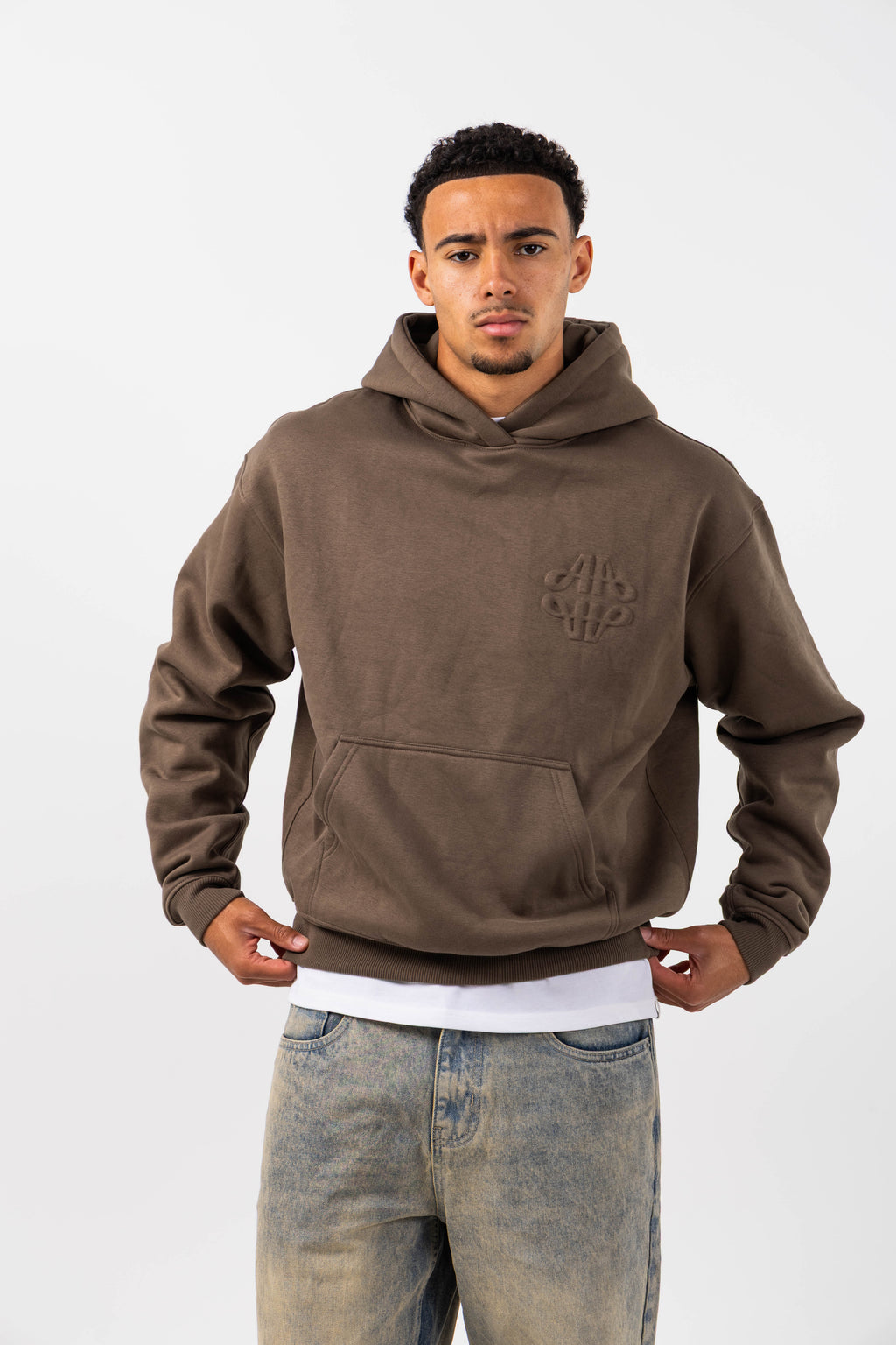 Reyes Taupe Logo Hoodie