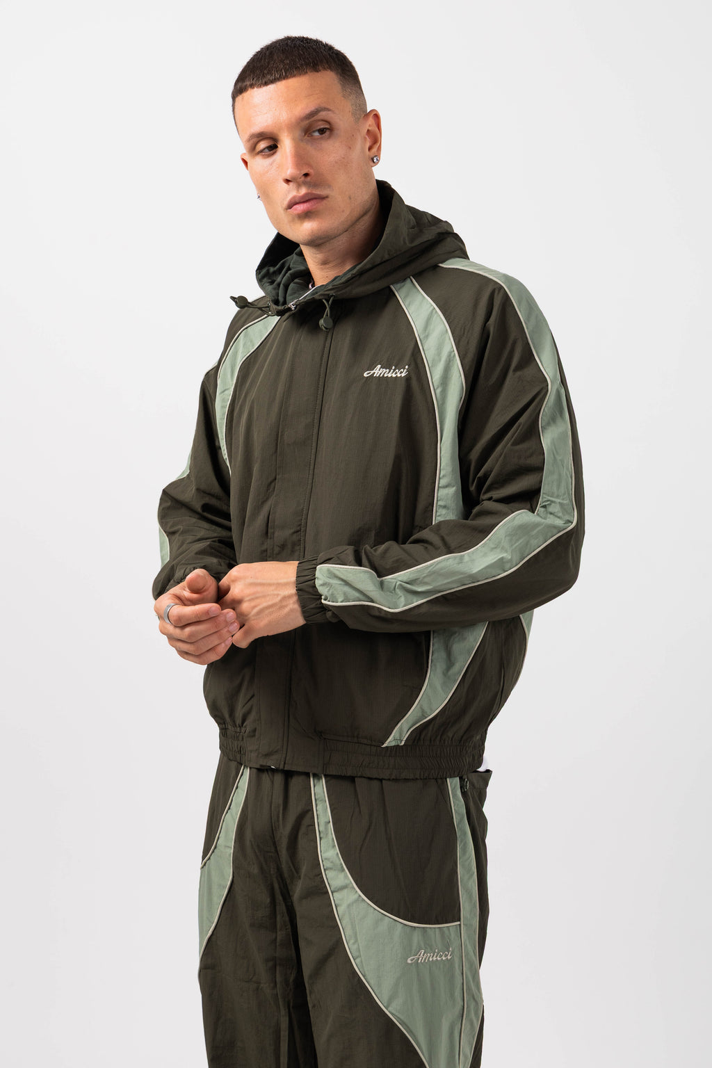 Placido Green Shell Windbreaker