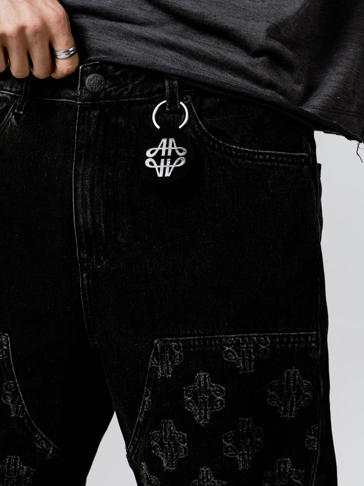 Severino Black Monogram Straight Jean