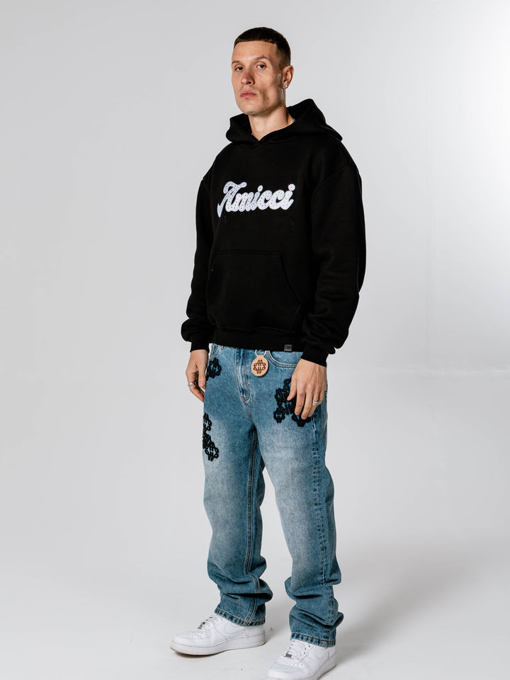 Celia Pearl Logo Black Hoodie