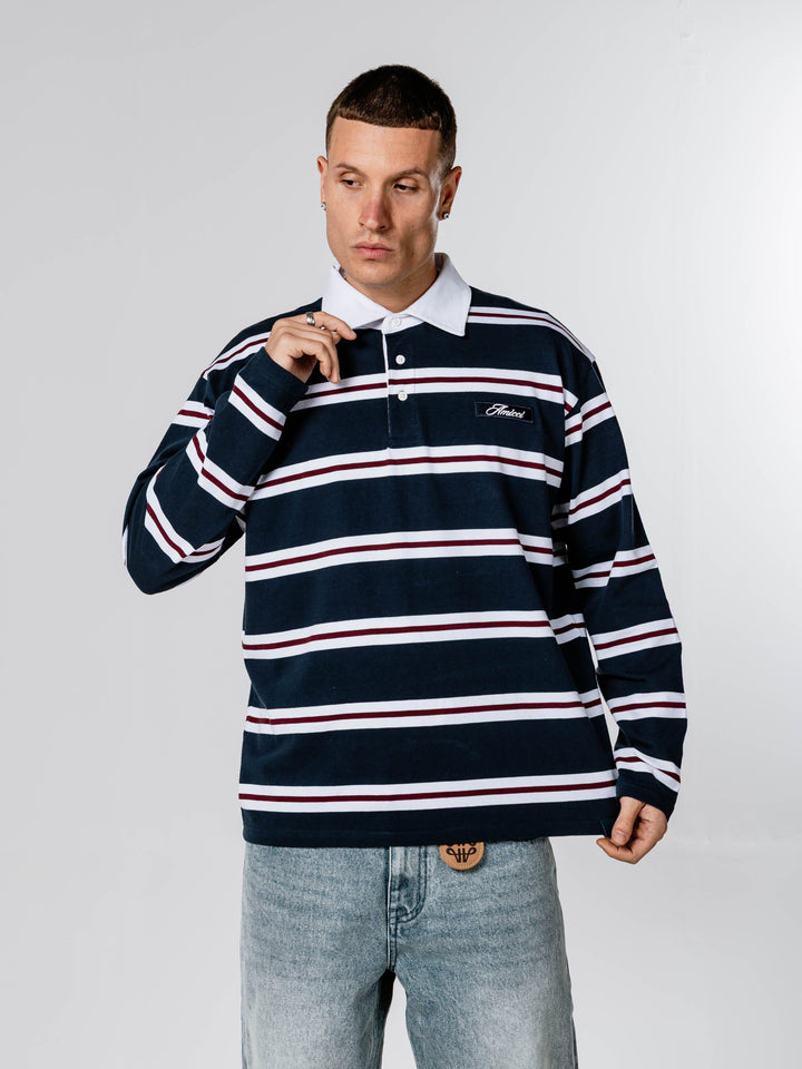 Benevito Navy Striped Longlseeve T Shirt