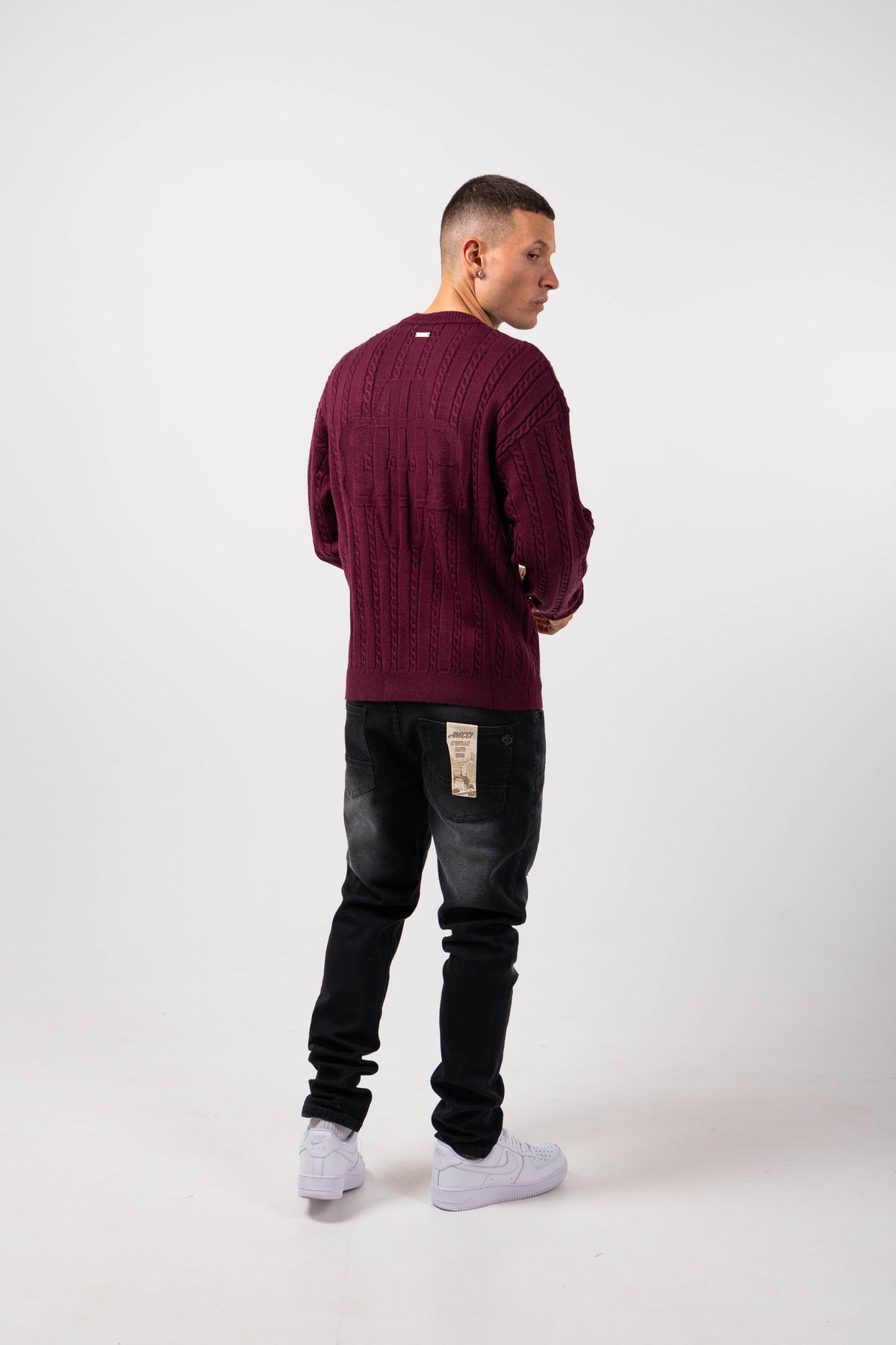 Arezzo Burgundy Logo Knitwear