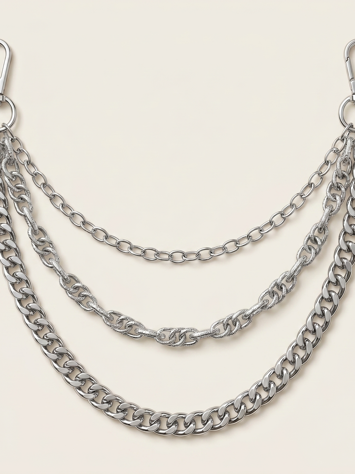 Collar de cadena en capas de plata