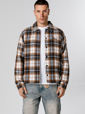 Orange Check Flannel Shirt